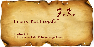 Frank Kalliopé névjegykártya